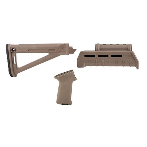 Dette praktiske settet gir din Kalashnikov "Magpul Look" med bedre ergonomi, inkludert MOE AK skeleton fixed stock, MOE AKM handguard og MOE AK Grip.