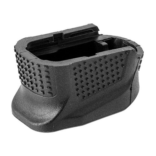 Enhanced Magazine Plate for Glock® 42 +2 øker kapasiteten med 2 skudd, forbedrer kontrollen og gir raskere magasinbytter med et robust grep.