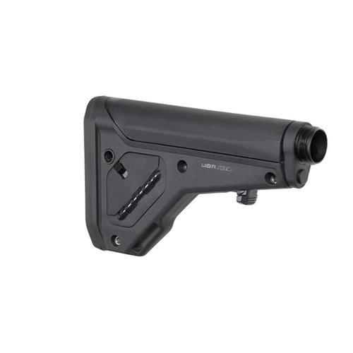 UBR 2.0 er en justerbar kolbe for AR15/M4 som gir styrke og stabilitet som en fast kolbe, med komfortabel cheek weld i 8 posisjoner og lagringsrom.