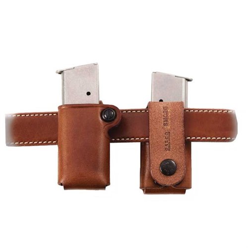 SINGLE MAGAZINE CARRIER fra GALCO har en unik wrap-around design, laget av premium saddle leather og passer til belter opp til 1 3/4" for optimal komfort.