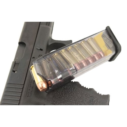 ETS transparente magasin for Glock 22 gir høy synlighet, pålitelighet, enkel rengjøring og er laget av et slitesterkt polymer som tåler ekstreme forhold.