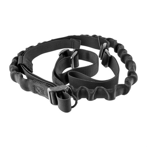 V-TAC Bungee Sling gir en lettvektsløsning for operatører, med bungee-materiale som holder våpenet tett inntil kroppen og gjør det enkelt å justere lengden.