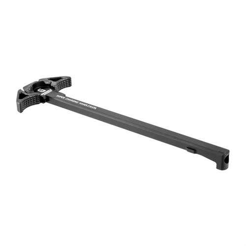 Super Charging Handle 7.62 gir deg en ambidextrøs design, bedre grep med sjekket overflate, og reduserer gassblåsing ved bruk av korte og dempede våpensystemer.