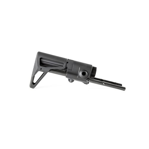 Maxim CQB-stock tilbyr komfort og holdbarhet med rask utplassering, justerbar lengde, og inkluderer Tungsten Buffer og Spring for optimal ytelse.