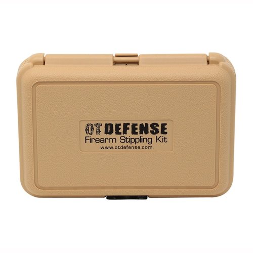 Oregon Trail Defense Stippling Kit gir presise verktøy for å forbedre grep på polymerrammer, med seks utskiftbare spisser og praktisk oppbevaringsboks.