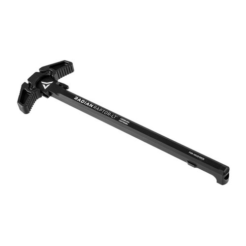 Radian Weapons AR 308 Raptor-LT laddehåndtak gir økt fleksibilitet og holdbarhet, laget av 7075 aluminium, egnet for både venstre- og høyrehendte.