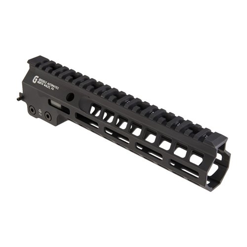 Geissele MK14 Super Modular Rail håndbeskytter har en slank profil for komfortabelt grep, med M-LOK spor for tilbehør og en solid, lett 6061 T6 aluminiumkonstruksjon.