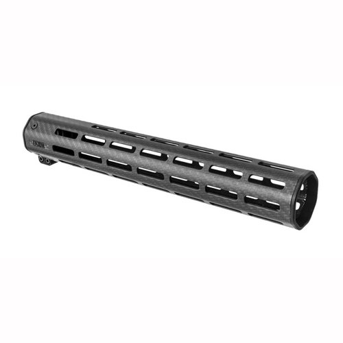Faxon Firearms Streamline Carbon Fiber Handguard er lett, sterkere enn aluminium, med 8 M-LOK spor for tilbehør og lav varmeoverføring for komfort under skyting.