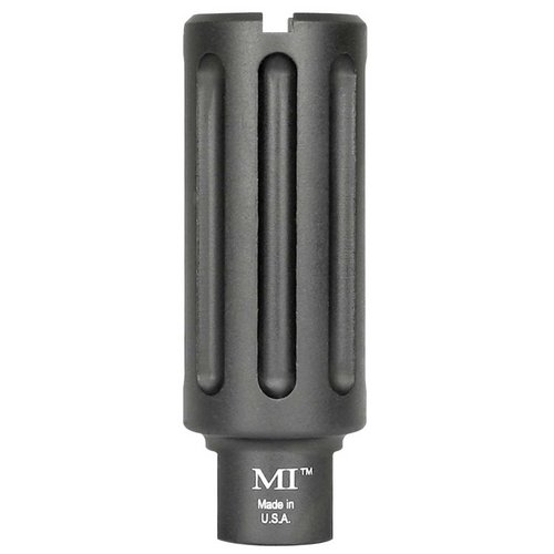 Midwest Industries AR-15 Blast Can Compensator reduserer munningsblåst og beskytter hendene dine, passer til 1/2-28 og 5/8-24 gjenger, laget i USA.
