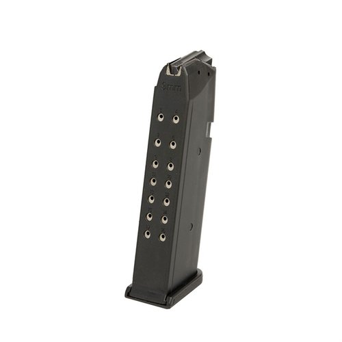 KCI 17-runders 9mm magasin er en økonomisk erstatning med solid polymer-stål konstruksjon, enkel rengjøring og kompatibilitet med Glock® 17, 19, 26.