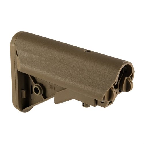 AR-15 SOPMOD-stokken gir forbedret cheekweld, vanntett oppbevaring for batterier og en sikker passform med anti-skli gummipute for optimal komfort.