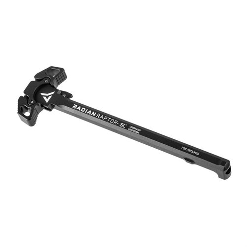 Raptor-SL er en ambidextrous AR-15 charging handle med lavprofil grep for å unngå å hekte seg fast, gir rask og sikker betjening fra begge sider.