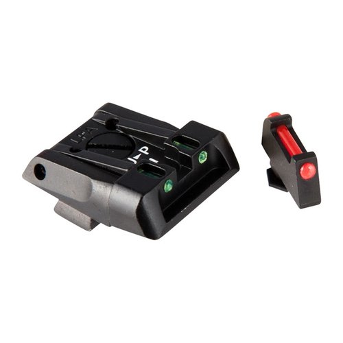 LPA justerbare sikter for Glock gir optimal synlighet med fiberoptiske front- og bak-sikter, perfekt for både målskyting og selvforsvar.