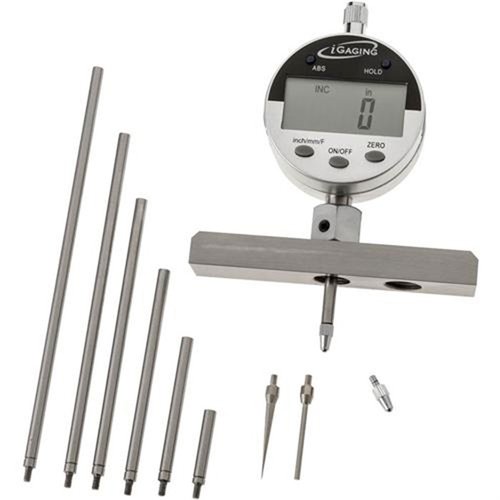 iGAGING Digital Precision Depth Gauge tilbyr høy presisjon med 0,0005" oppløsning, fleksible målealternativer og en beskyttende boks for enkel transport.