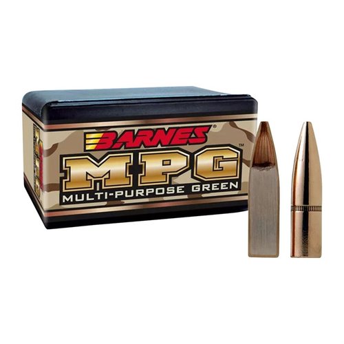 Barnes Multi-Purpose Green (MPG) 22 kaliber kuler er nøyaktige, frangible, blyfrie og ideelle for konkurranser, jakt og hjemmedefense.