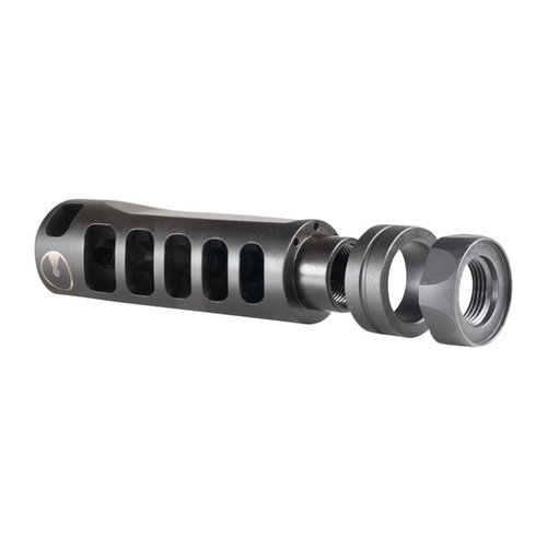 Ultradyne Apollo S 6.5 Creedmoor compensator reduserer rekyl og munningsheving, minimerer gassutslipp og gir enklere oppfølgingsskudd. Passer 5/8x24 TPI.