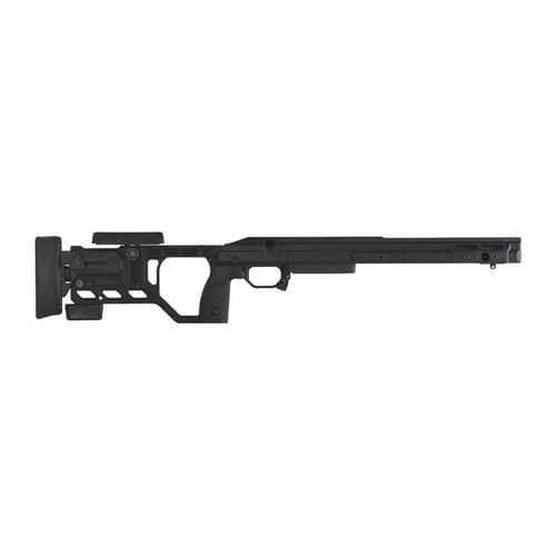 KRG Whiskey-3 Chassis gir presis justering, holdbarhet og ergonomi, med AICS magasinkompatibilitet og tilpassbare grep for optimal passform.