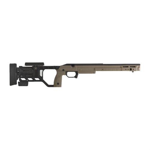 KRG Whiskey-3 chassis girer presis justering, holdbarhet og ergonomi, samt mulighet for tilpasning og bruk av AICS-magasiner for Remington 700.