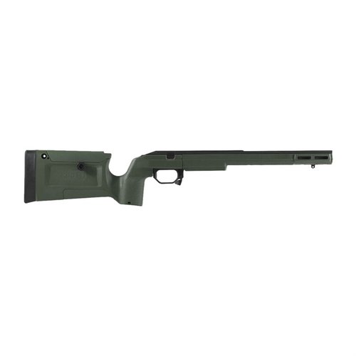 KRG Bravo Chassis for Tikka T3X er lett, komfortabel og modulær, med presis bedding, AICS mag-kompatibilitet og ergonomiske justeringer for optimal ytelse.