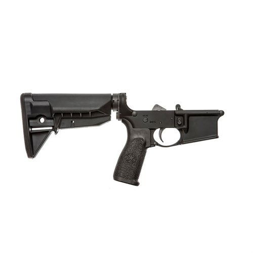 BCM® AR-15 komplett underreceiver med BCMGUNFIGHTER™ Stock Mod-0 SOPMOD, laget av 7075-T6 aluminium, perfekt for pålitelighet og komfort.
