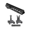 Midwest Industries AR-15 Slim Line Handguards med Flip-Up Combat Sights gir M-LOK festepunkter, Picatinny-skinne og justerbare sikter for optimal presisjon.