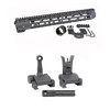Midwest Industries AR-15 Slim Line Handguard med M-LOK og Flip-Up Combat Sights gir økt railplass og enkel justering for presise skudd.