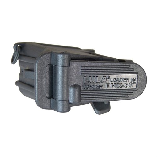 KELTEC PMR-30 LULA® magasinlader gjør påfylling av .22 WMR-magasiner enkelt, reduserer belastningen på tommelen og forlenger levetiden til magasinet.