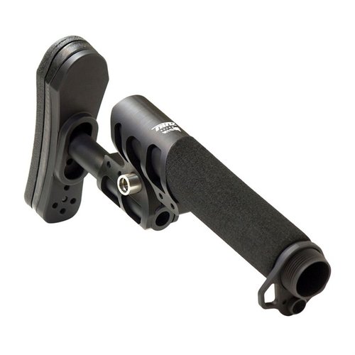 ODIN Works ZULU 2.0 justerer stokk med polstret buffer tube og bakplate gir en klar løsning for rifler og karabiner, med ambidextrous design og hurtigutløser.