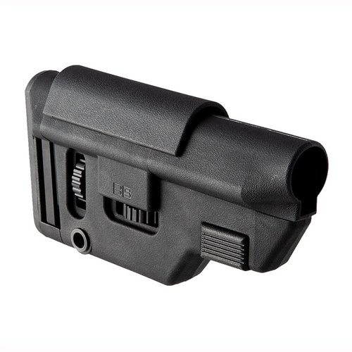 B5 Systems Collapsible Precision Stock gir en justerbar og kompakt løsning for AR-15, med ambidextrous sling-fester og M-LOK punkt for ekstra tilbehør.