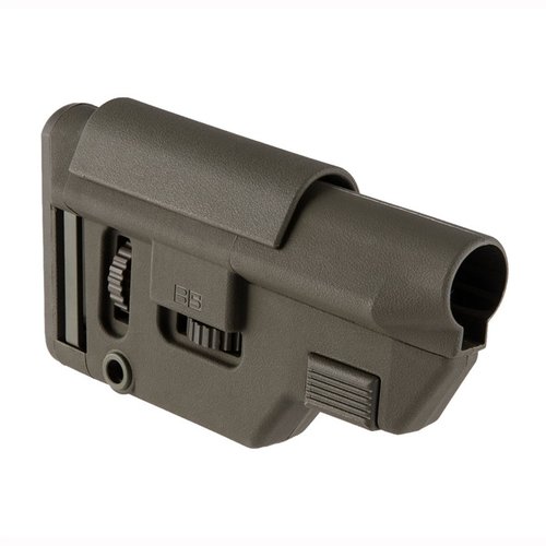 B5 Systems Collapsible Precision Stock gir en justerbar og kompakt løsning for AR-15, med ambidextrous sling-swivel og M-LOK feste for optimal tilpasning.