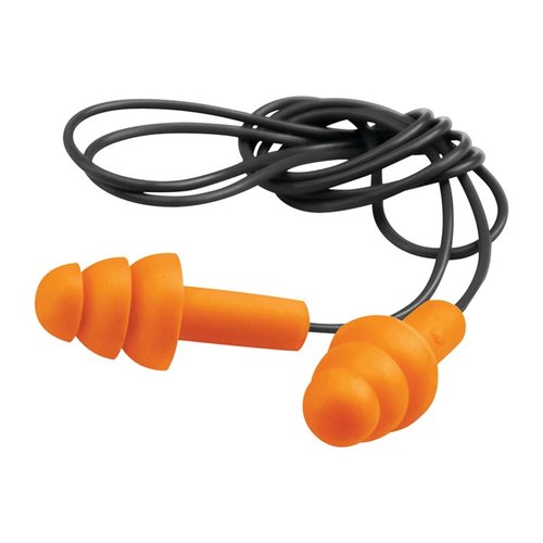 Walkers Corded Earplugs med 23-tommers snor gir 25 dB støyreduksjon, to par inkludert og praktisk oppbevaringsetui, perfekt for skytebanen.