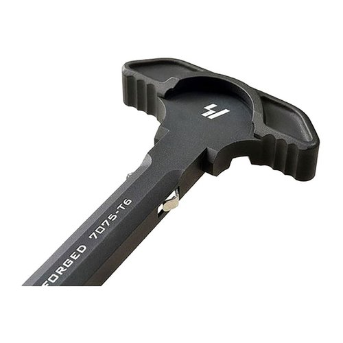Strike Latchless Charging Handle gir økt pålitelighet med robust 7075 konstruksjon, effektiv gassventilasjon og en komfortabel brukergrensesnitt for AR15.