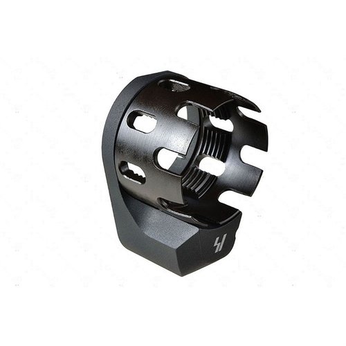 Strike Industries AR Receiver Enhanced Castle Nut med Extended QD Endplate gir bedre estetikk og funksjon, samt enklere håndtering av våpen i trange rom.