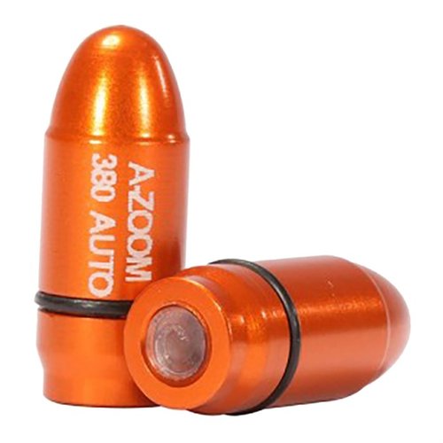 AMMO SNAP CAP DUMMY ROUNDS fra A-ZOOM gir mulighet for øving i lasting, avlasting og tørrtrening med en slitesterk aluminiumskropp og syntetisk primer.