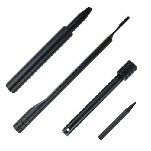 Obsidian Arms 4-delt Armorer's verktøysett for AR-15 inkluderer spesialiserte stempler i 4140 stål, med livstidsgaranti for holdbarhet og enkel montering.