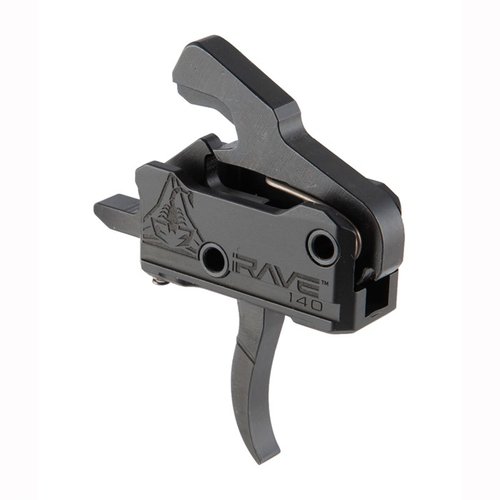 RISE RA-140 RAVE trigger gir ekstrem pålitelighet, enkel installasjon, 3,5-lbs avtrekk, og er kompatibel med AR-plattformer for en kostnadseffektiv oppgradering.