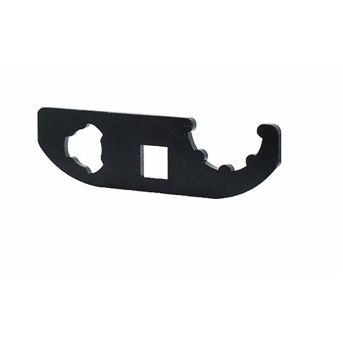 3-LUG/BLASTWAVE WRENCH fra Angstadt Arms er et tosidet verktøy for enkel installasjon og fjerning av 9mm 3-lug munningsenheter og QD Blast Shield.