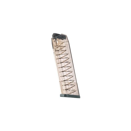 .45 Glock® 21, 30, 41 magasiner med 18 skudds kapasitet, laget av ekstremt slitesterk polymer, lett å demontere og kompatibel med Glock® forlengelser.