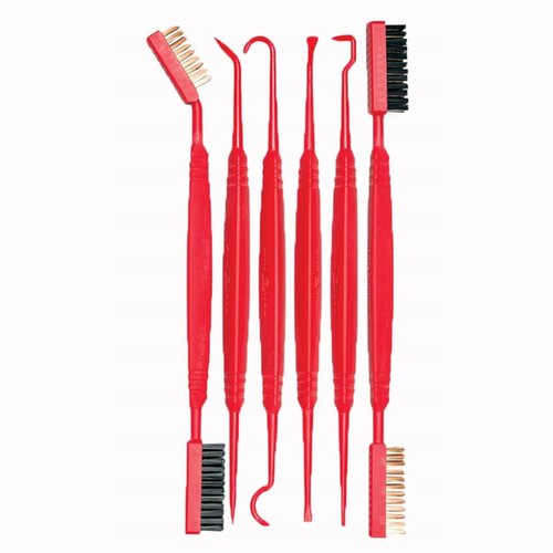 ACCU-GRIP PICKS & BRUSHES fra REAL AVID gir presis rengjøring med ergonomiske håndtak og åtte profiler for å fjerne smuss uten å skade metallet.