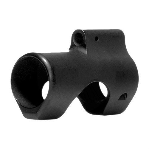 Troy Low Profile Gas Block er perfekt for slanke AR-bygger, laget av 4140 stål med en slitesterk finish, og dekker A2-frontsikthullene.