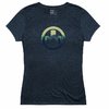 Kvinnens Cascade Icon Logo T-skjorte i Navy Heather er laget av myk, holdbar blanding av bomull og polyester, med komfortabelt design og dobbel søm for ekstra slitestyrke.