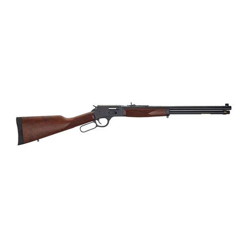 Big Boy Steel Carbine med 20" eller 16.5" løp, justerbare sikter, side-lasteport, lett stålramme og gummiskulderpute for komfortabel jakt.