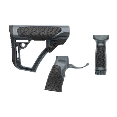 Daniel Defense AR-15 justerbart kolbe gir styrke, komfort og presisjon, med gummiert overflate, flere lengder og ambidekster sling-fester.