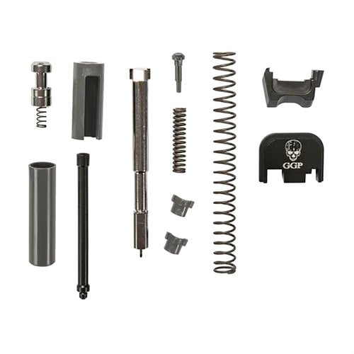 GGP Slide Completion Kit gir deg alle nødvendige deler for å fullføre din Glock-slide, med høy pålitelighet takket være 17-4 PH rustfritt stål.