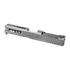 AXIOM SLIDE for Glock 43/43X er laget av 17-4ph rustfritt stål, har RMSc-kutt, anodisert deksel og er tilgjengelig i Stealth Grey og Black DLC.