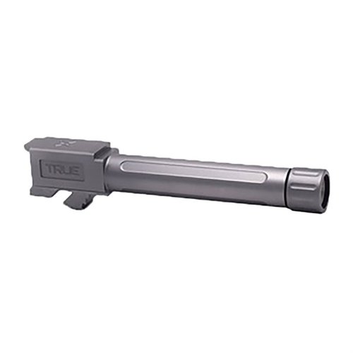 TRUE BARREL for Glock 19/19X & 45 gir økt presisjon med broach cut design, enkel installasjon, og er laget av 416R rustfritt stål i USA.