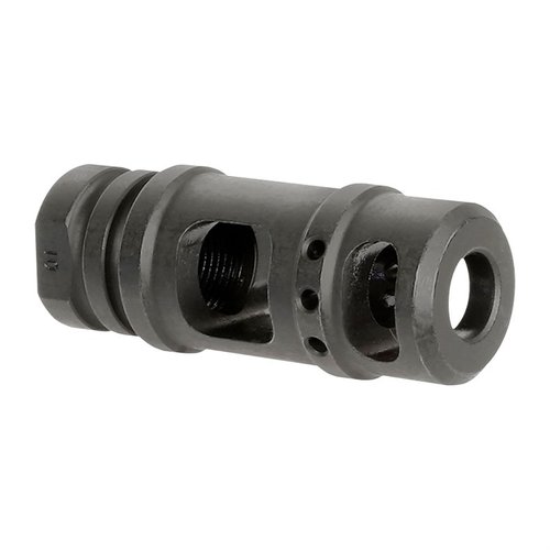 Store to-kammer muzzle brakes designet for Marlin og Henry levergevær, reduserer løpetopp, laget av verktøystål, 100% laget i USA.