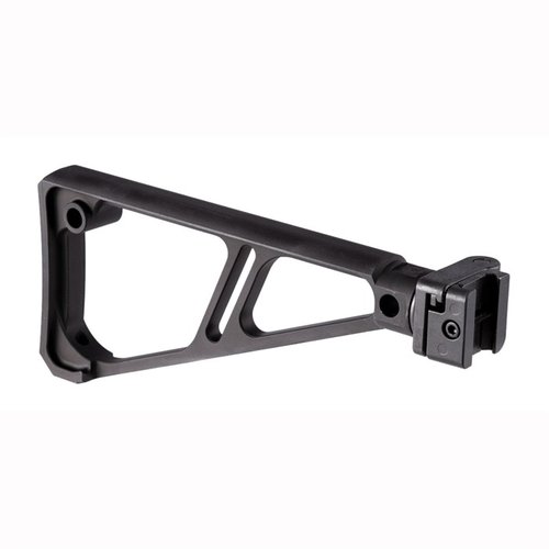 Midwest Industries Side Folding Extruded Stock gir moderne funksjoner, komfortabelt design og solid låsing, perfekt for Picatinny-rifler og enkel transport.