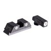 AmeriGlo Classic Night Sight-set for Glock gir deg forbedret sikte med lett synlige hvite omriss og grønne Tritium-vials for optimal ytelse, både dag og natt.