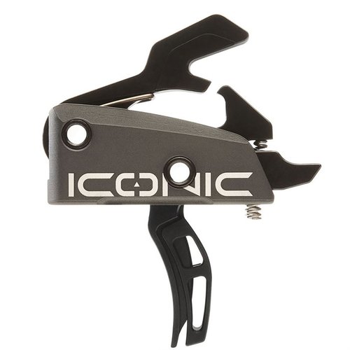 RISE ARMAMENTs AR-15 ICONIC TRIGGER tilbyr en komfortabel, bred avtrekker med to uavhengige faser, ultra-klar avtrekk og enkel installasjon med gratis anti-walk pinner.